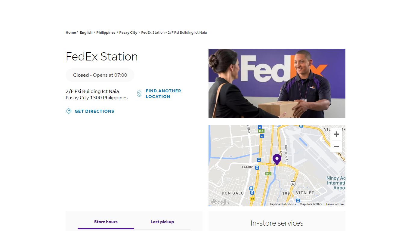 FedEx Shipping Location - Pasay City - 2/F Psi Building Ict Naia, Pasay ...